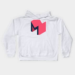 Geometric letters minimal pink Kids Hoodie